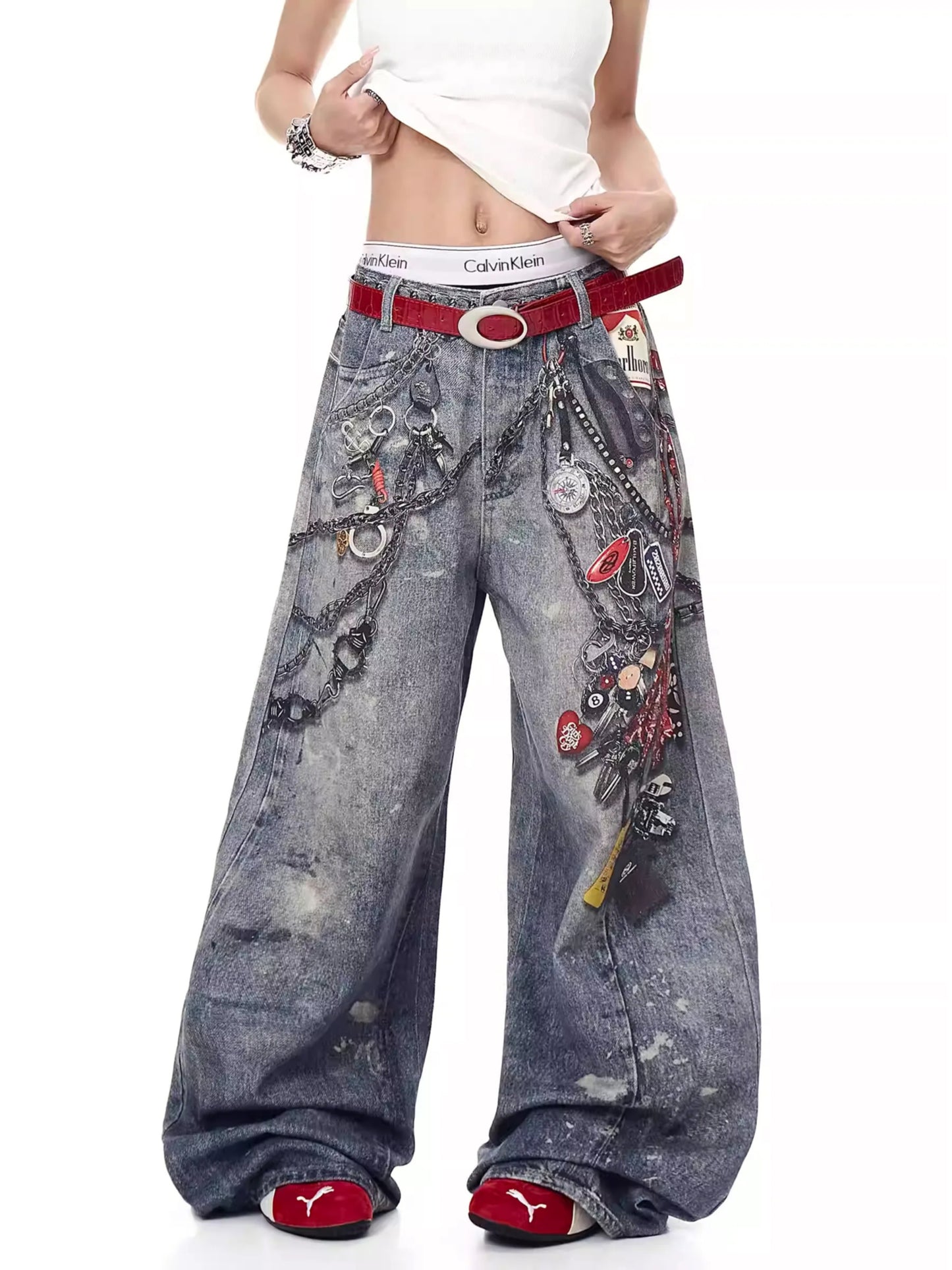 Chain Keystrap Printing Denim