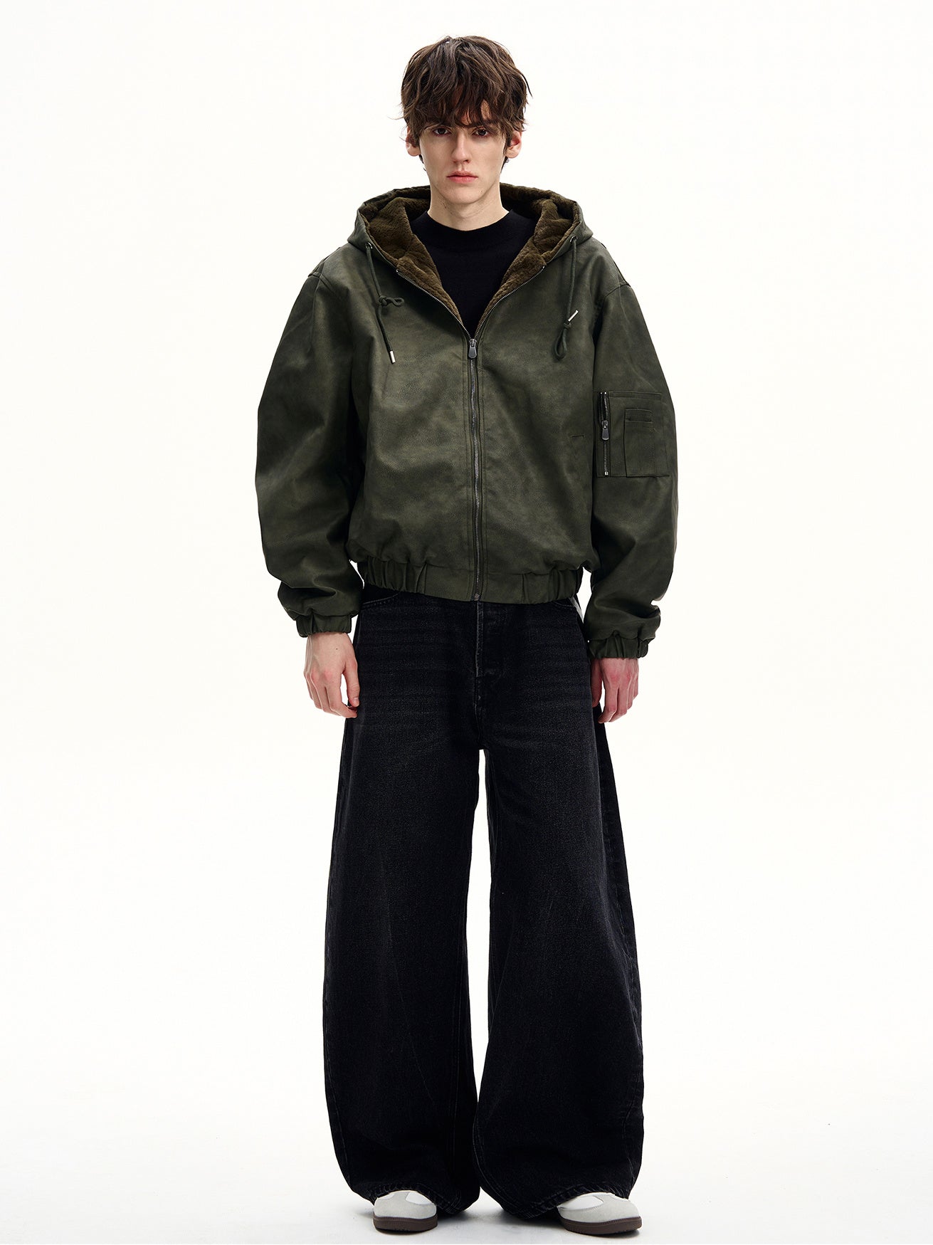 Suede Outer Hoodie (3color)