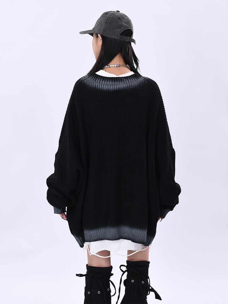 Sentence Gradation Knit Sweater (3color)