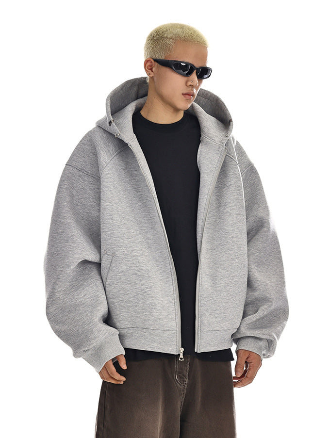 Pierced Boxy Zip Hoodie (2color)