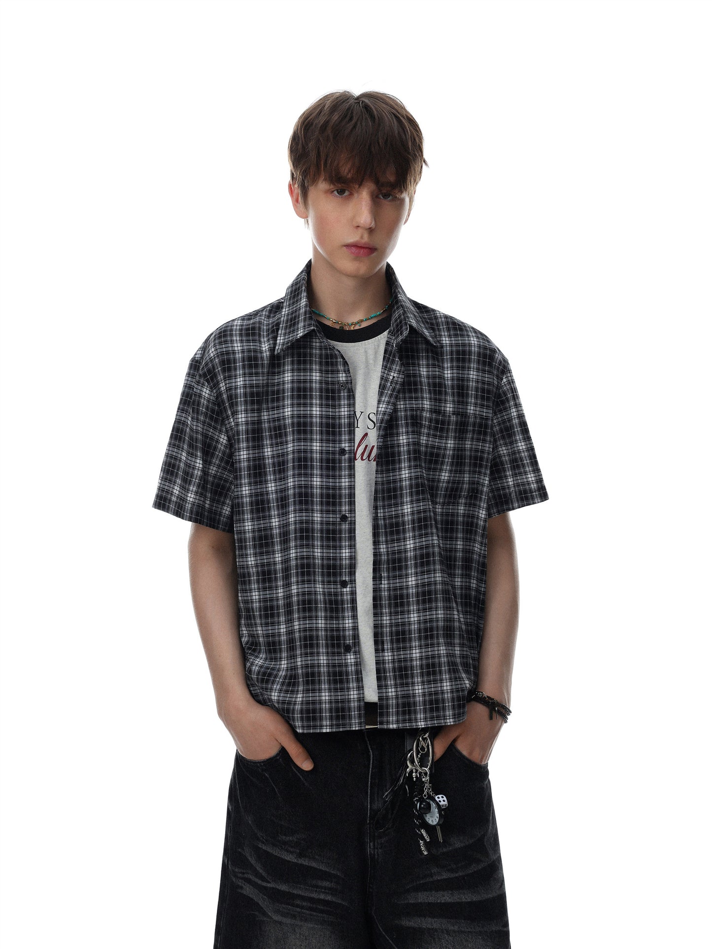 West Coast Plaid Short Sleeve Shirt (2color)