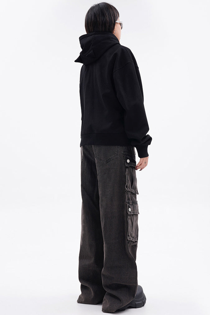 Baggy Denim Cargo Pants (2color)