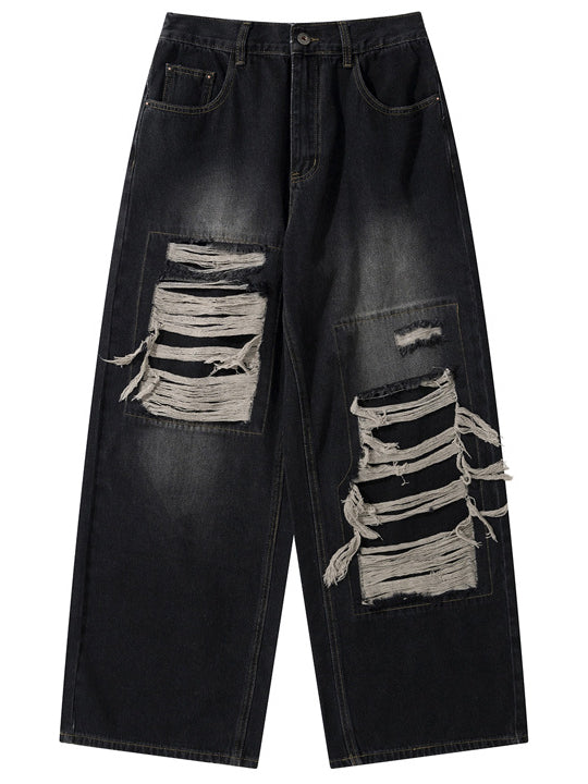 BAGGY DAMEGE DENIM (2COLOR)