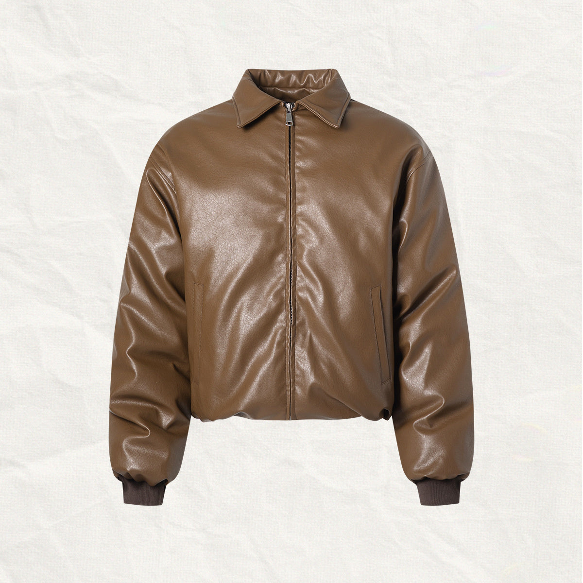 Short Leather Down Jacket (2color)