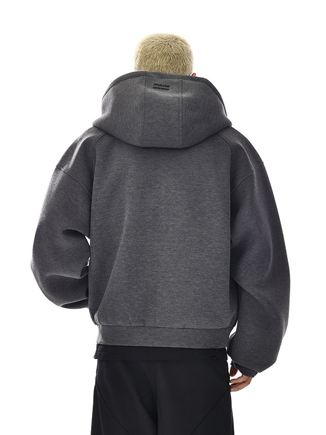 Pierced Boxy Zip Hoodie (2color)