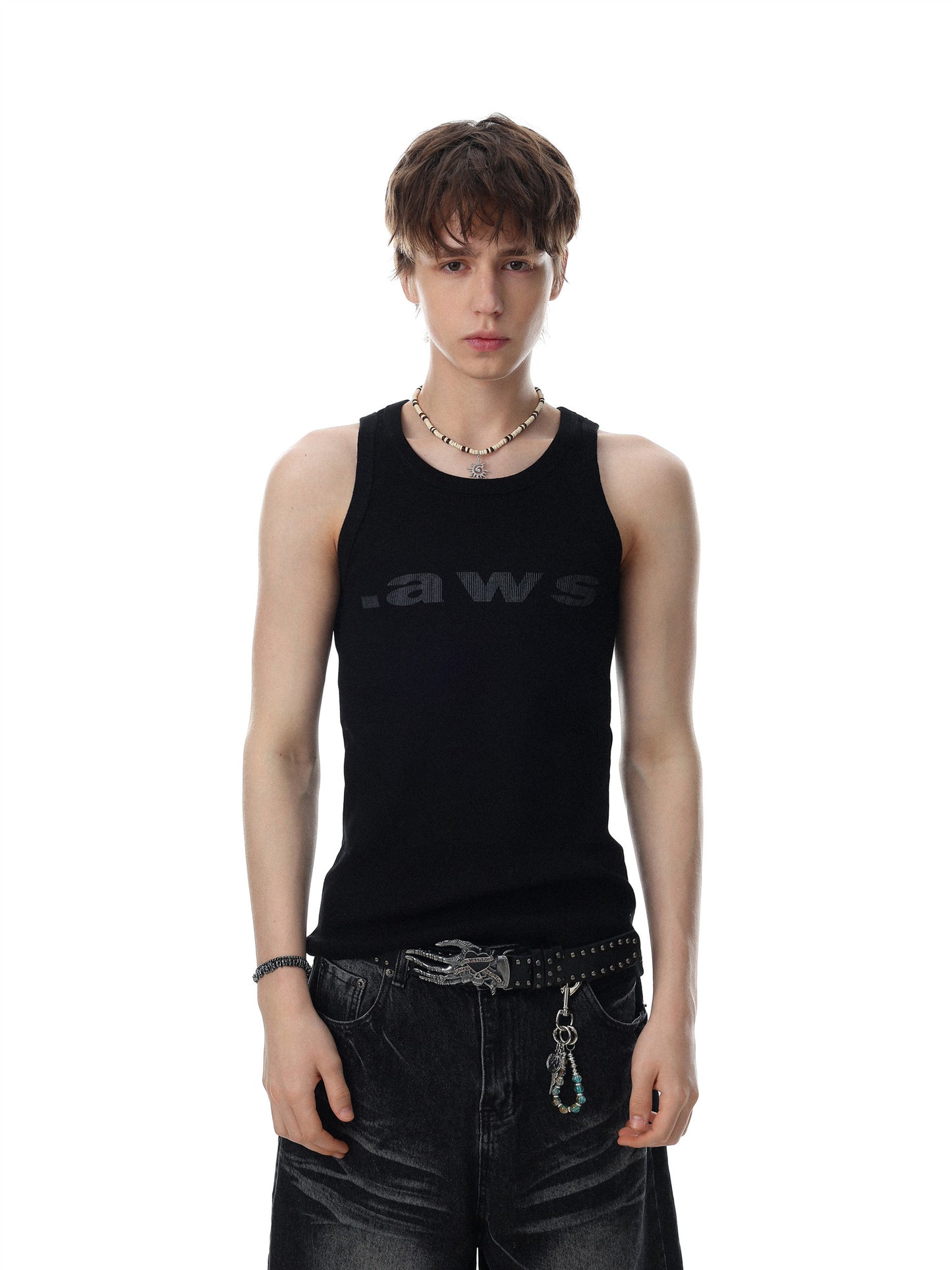 Urban Lettering Sleeveless Top (2color)
