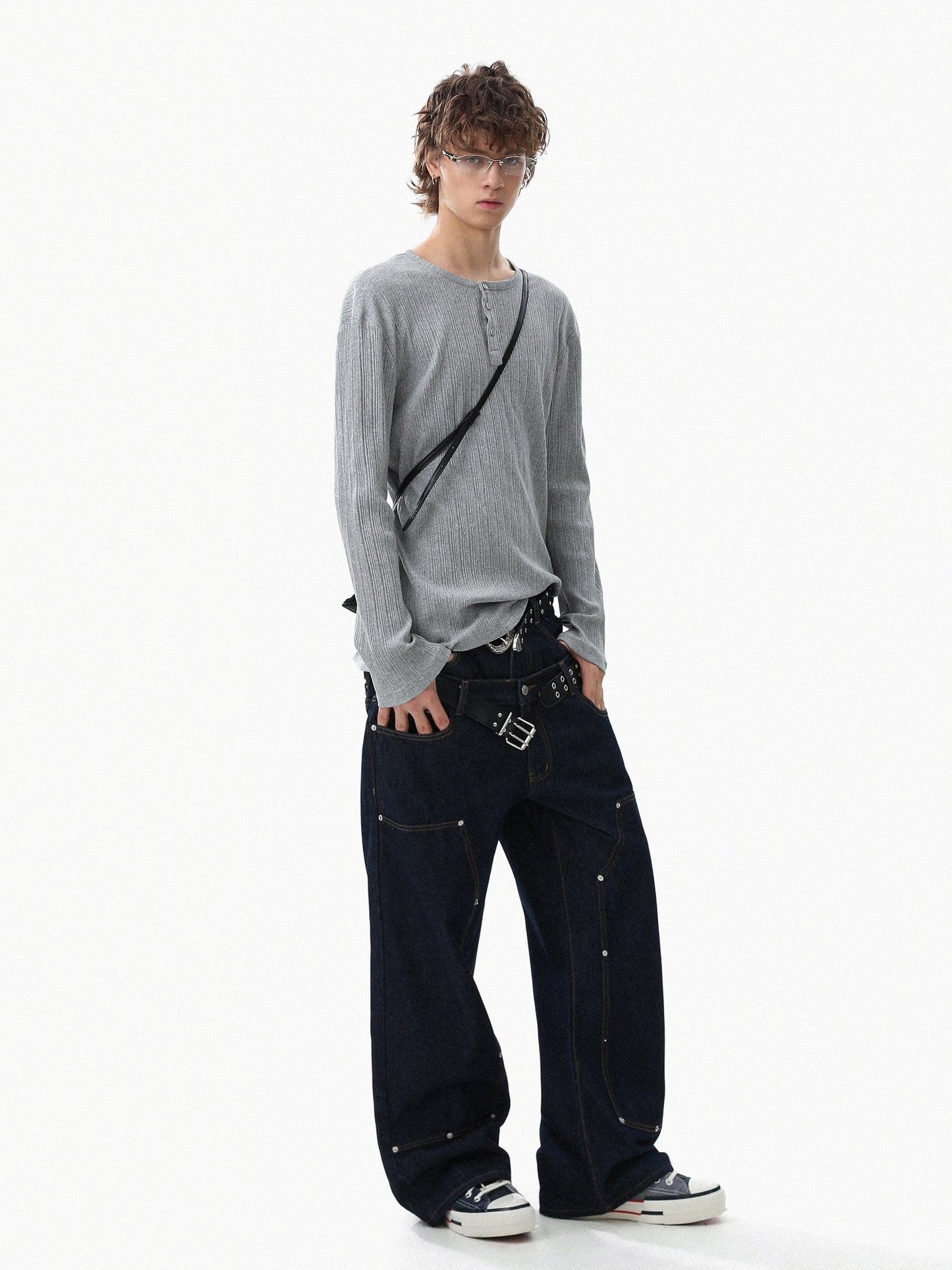 Rib Henlyneck Long Tee (3color)