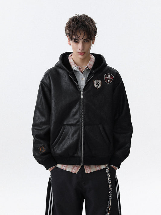 Retro College Patch Hoodie (2color)