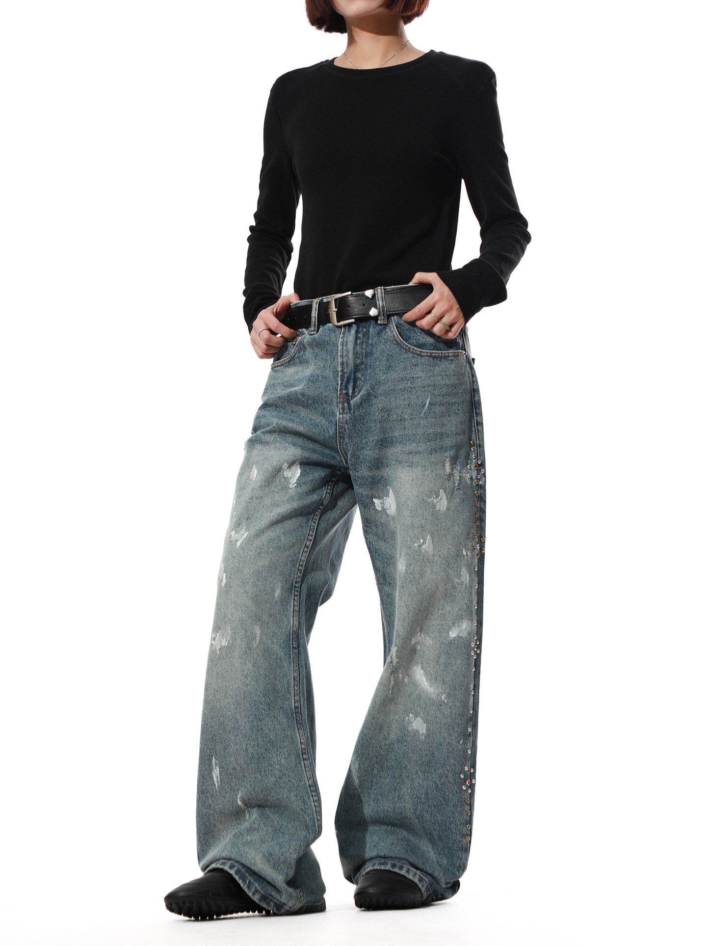 Studs Essential Painting Baggy Denim