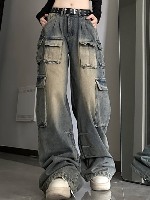 RETRO VINTAGE DENIM CARGOPANTS