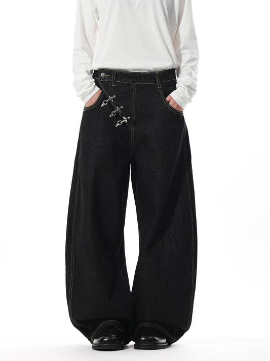 Asymmetric Hook Rigid Wide Jeans