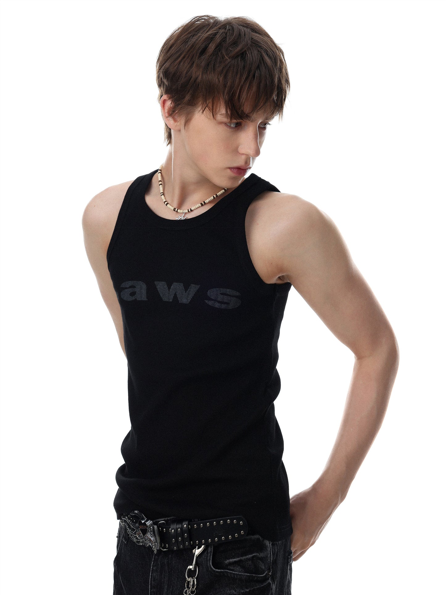 Urban Lettering Sleeveless Top (2color)