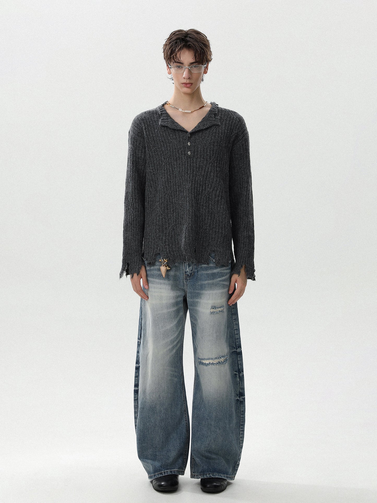 Damage Henlyneck Knit (2color)