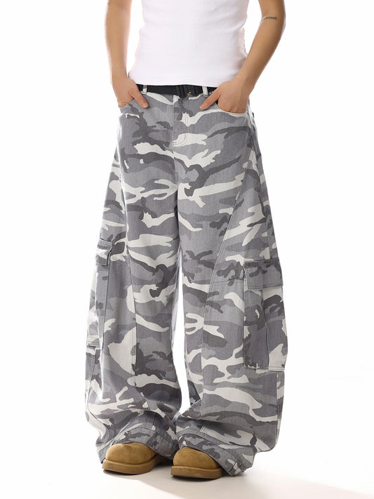 White Camoflage Cargo Denim