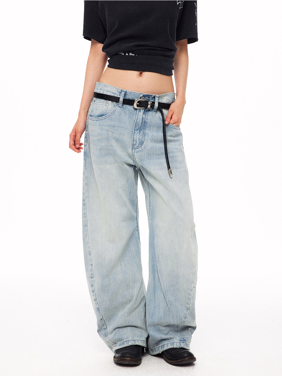 Vintage Cross-Studs Wide Leg Jeans