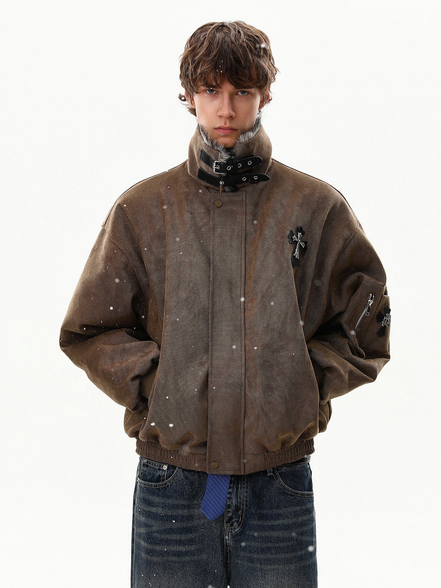 Cross Buckle Fur Jacket (2color)