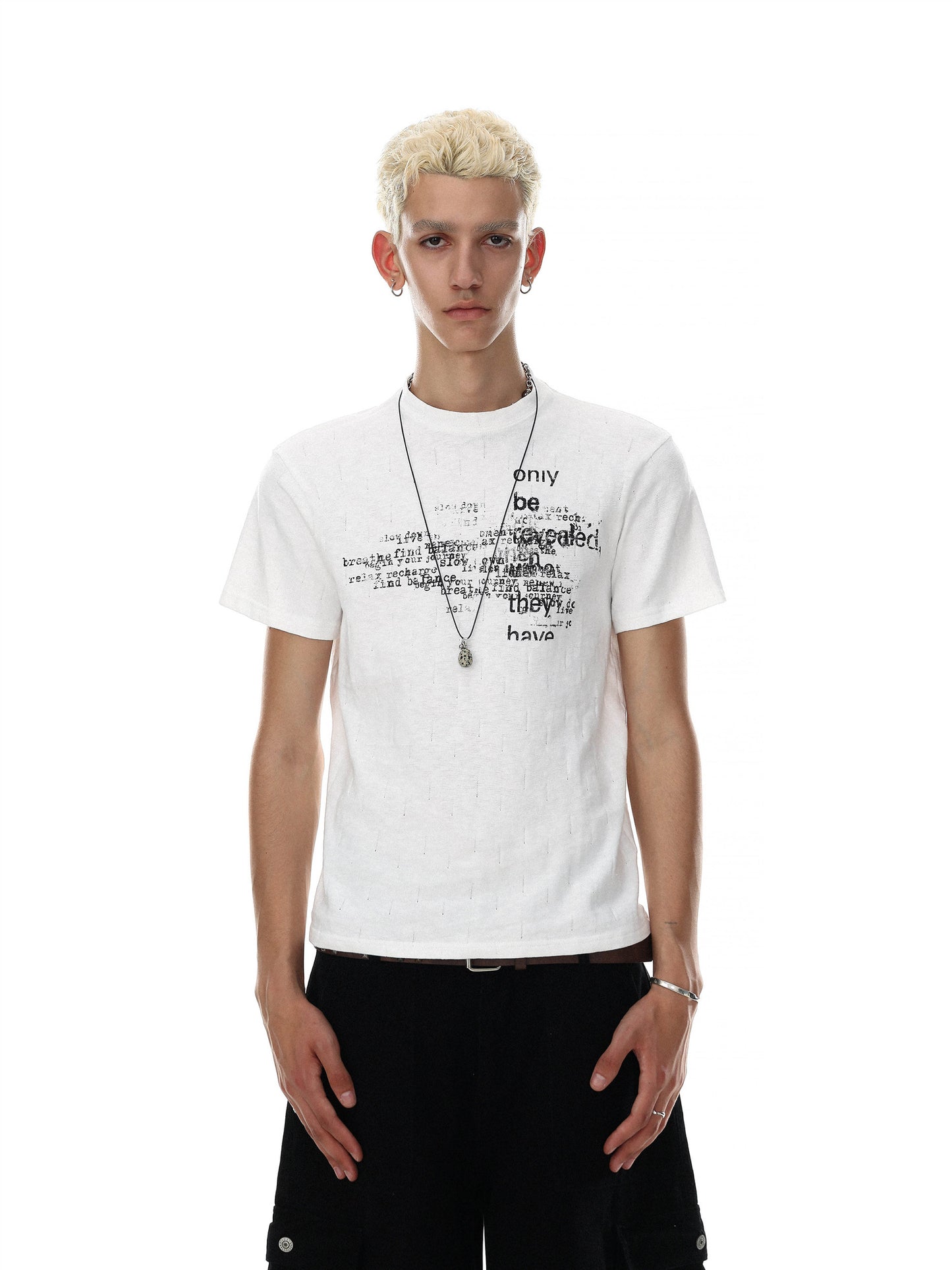 Asymmetric Typography Casual Tee