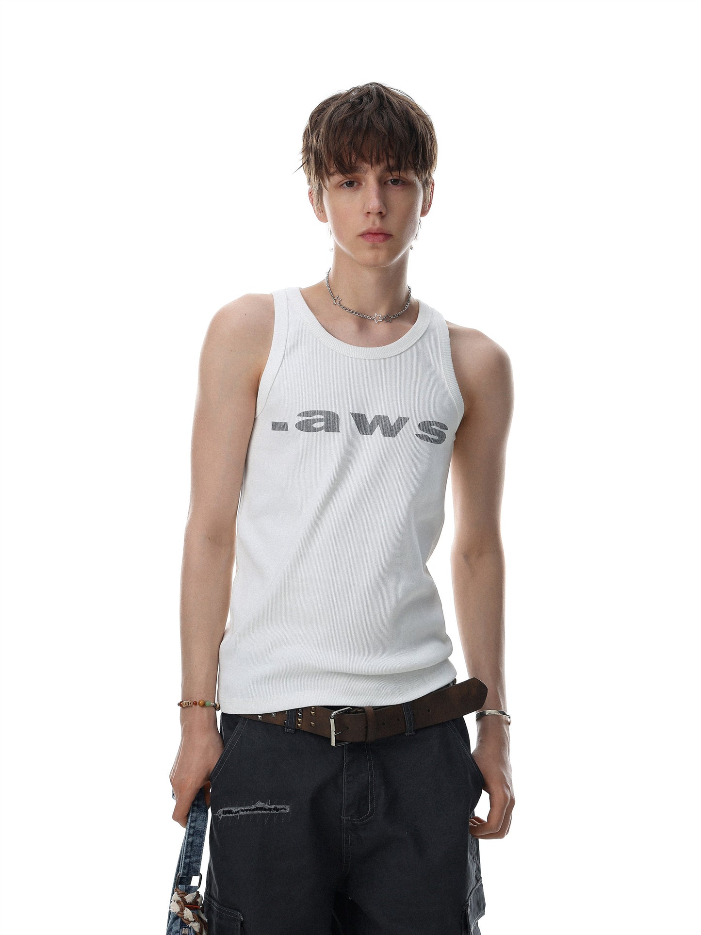 Urban Lettering Sleeveless Top (2color)