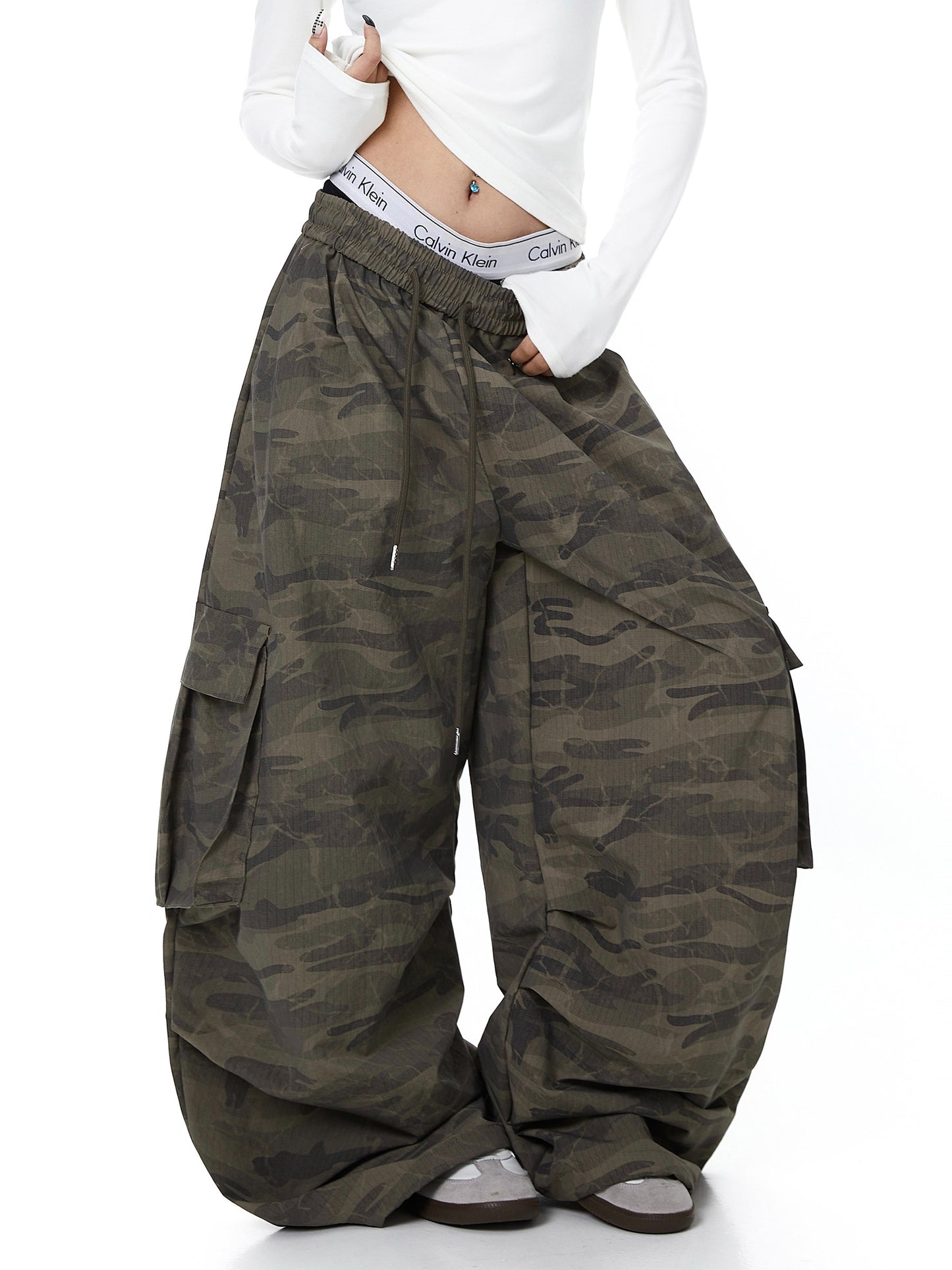 Camo Baggy Cargo Pants (2color)