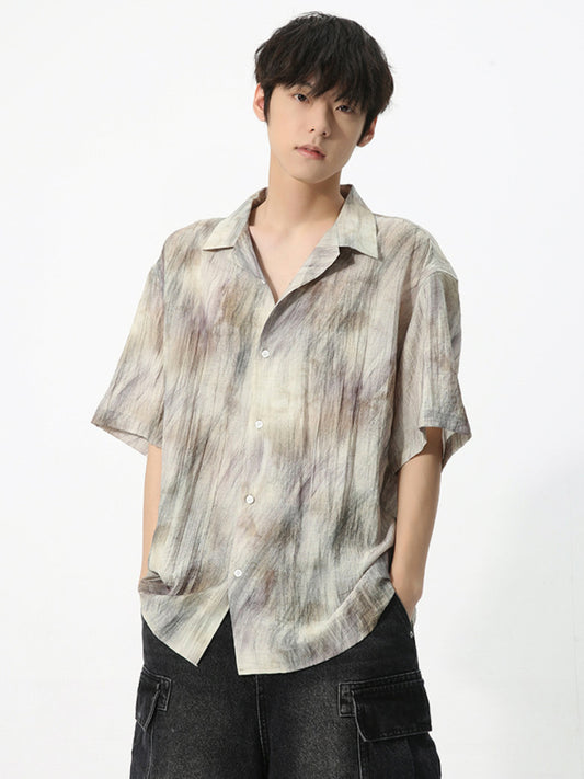 Tie Dye Open coller Shirt (2color)