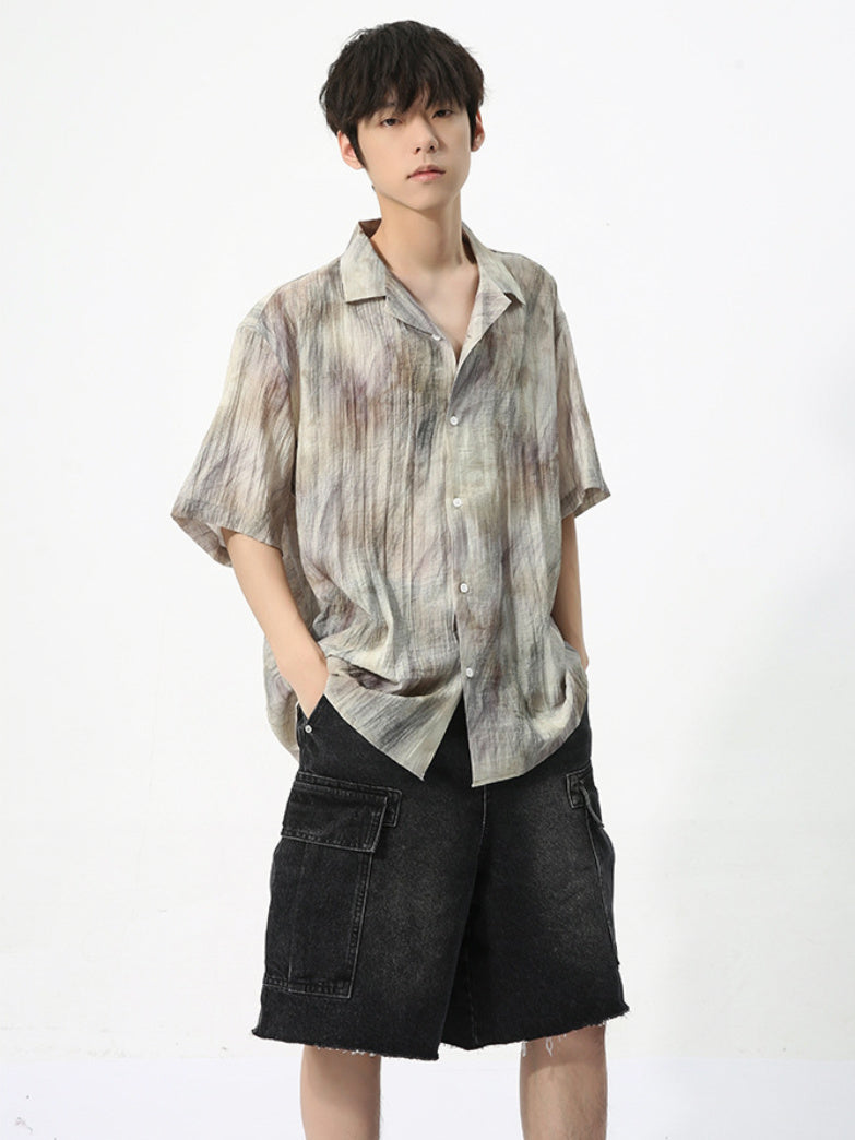 Tie Dye Open coller Shirt (2color)