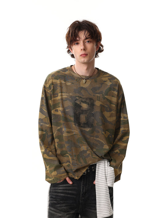 Camo Number 8 Long Sleeve Tee
