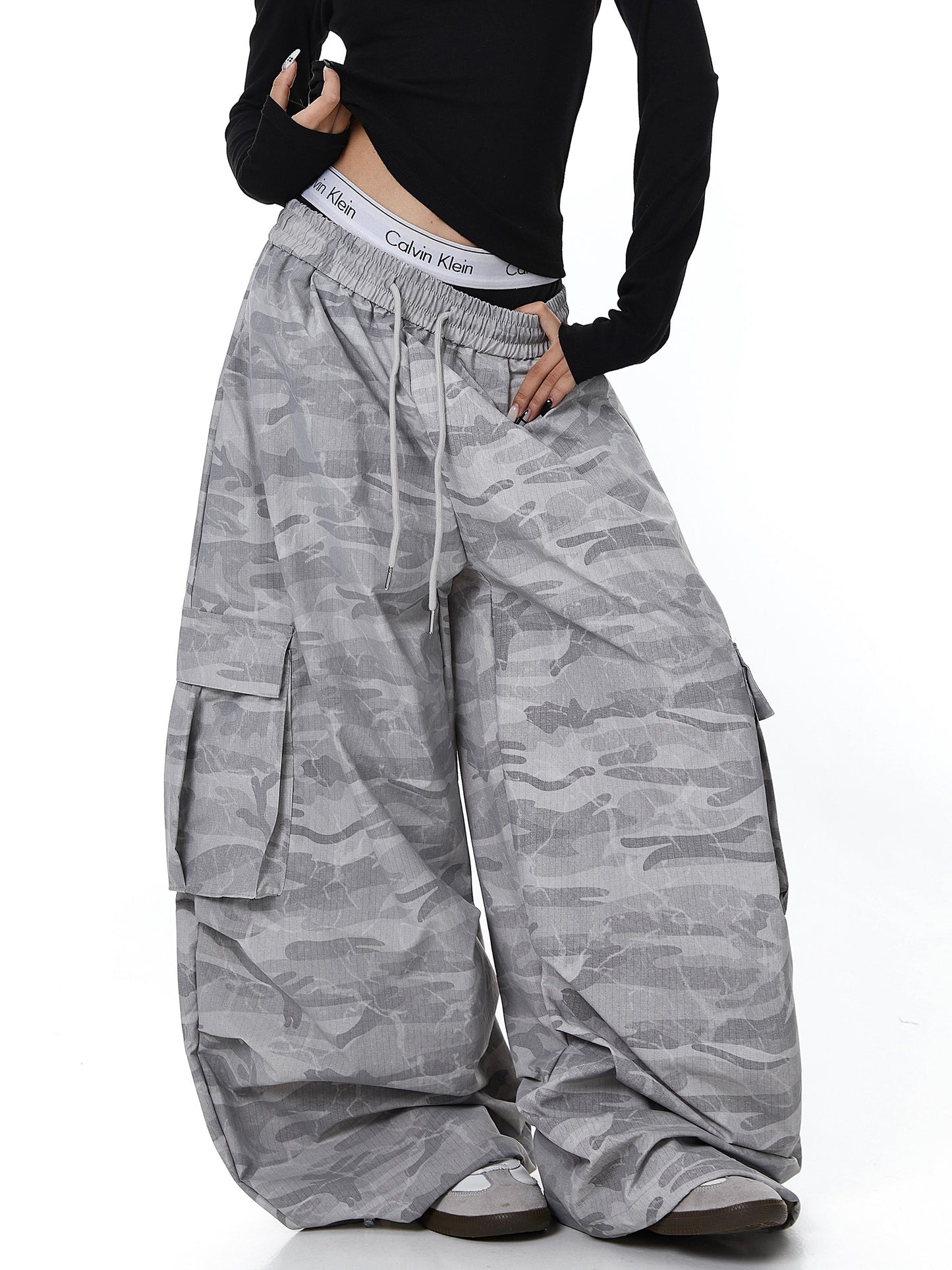 Camo Baggy Cargo Pants (2color)