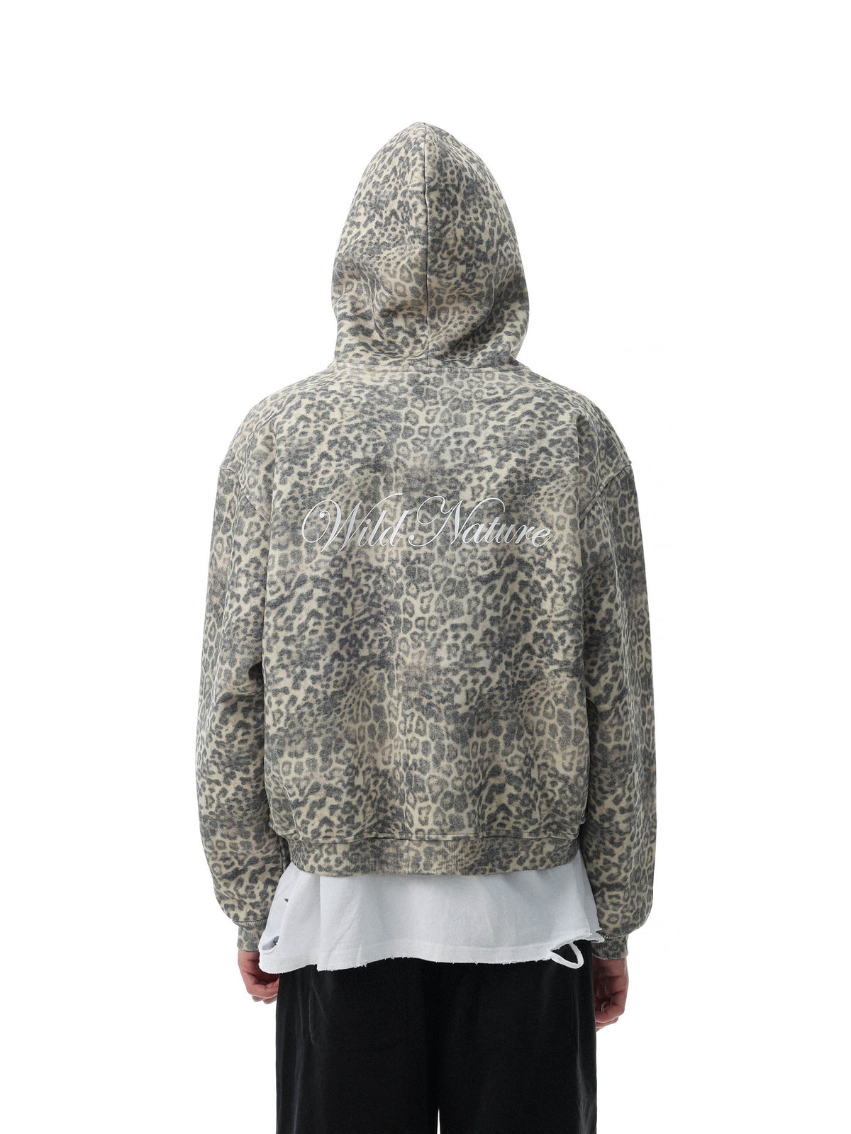 Heavy Leopard Boxy Zip-Hoodie