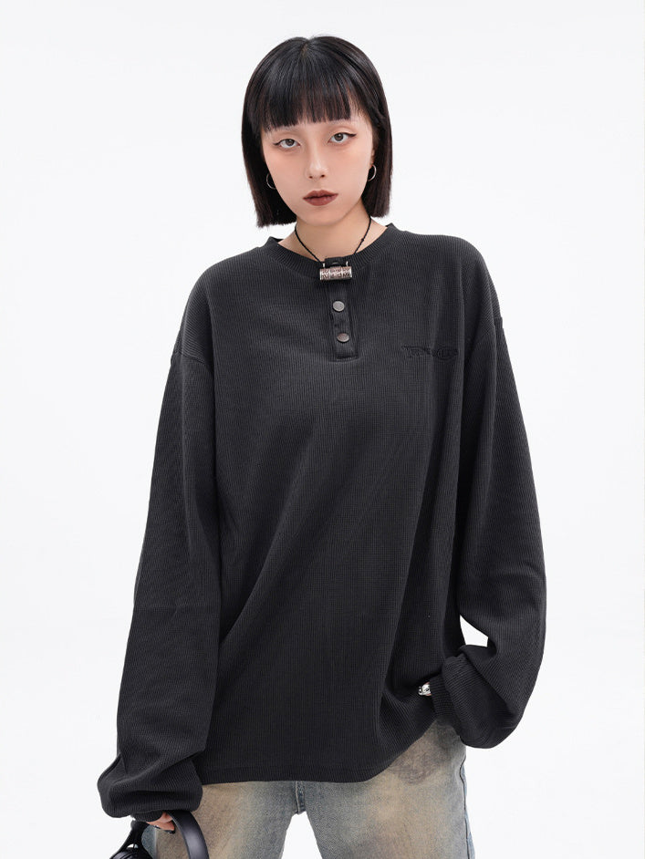 Henry Neck Long T-shirt (2color)