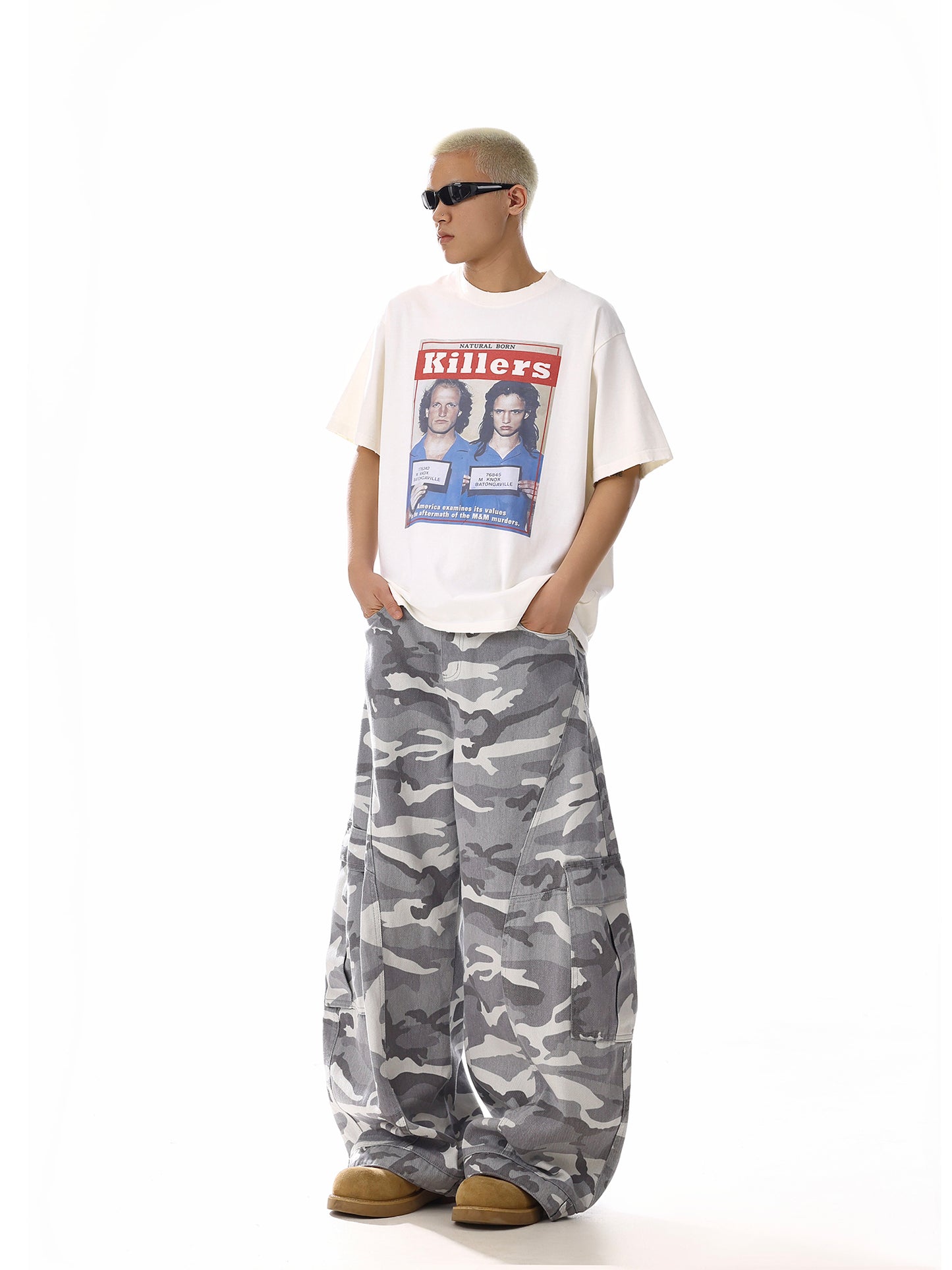 White Camoflage Cargo Denim