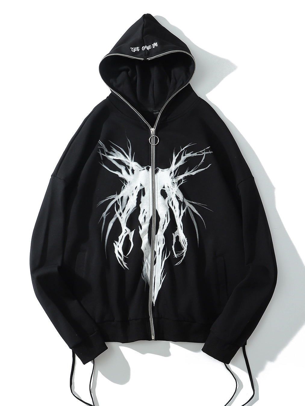 DEVIL MOTIF OVERSIZE HOODIE