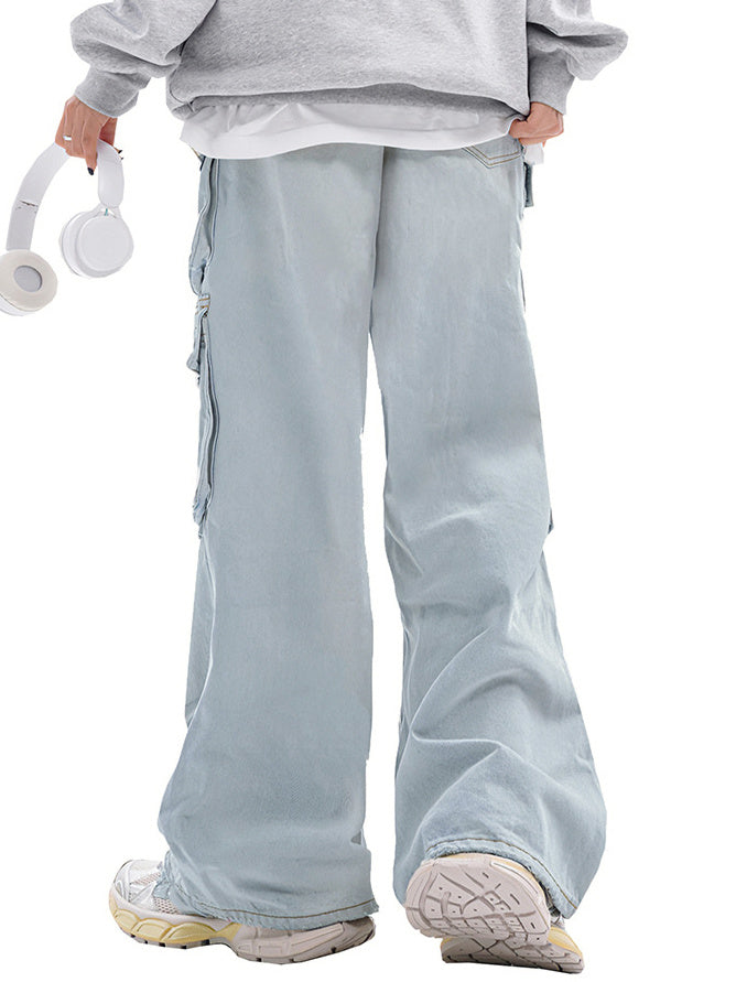 Baggy Denim Cargo Pants (2color)