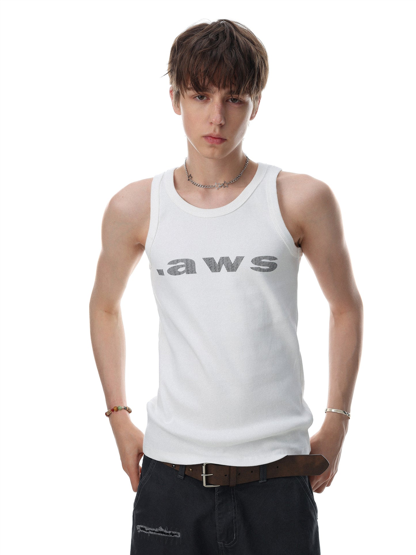 Urban Lettering Sleeveless Top (2color)
