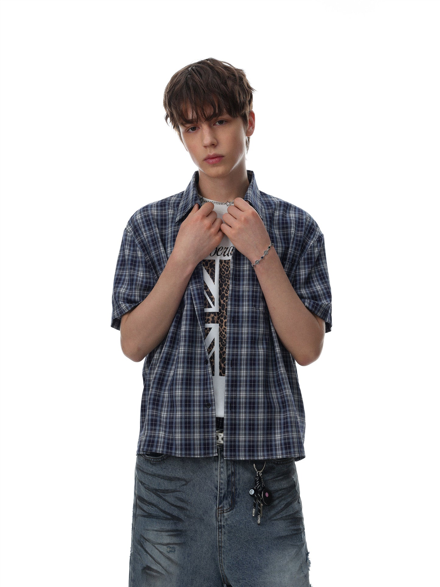 West Coast Plaid Short Sleeve Shirt (2color)