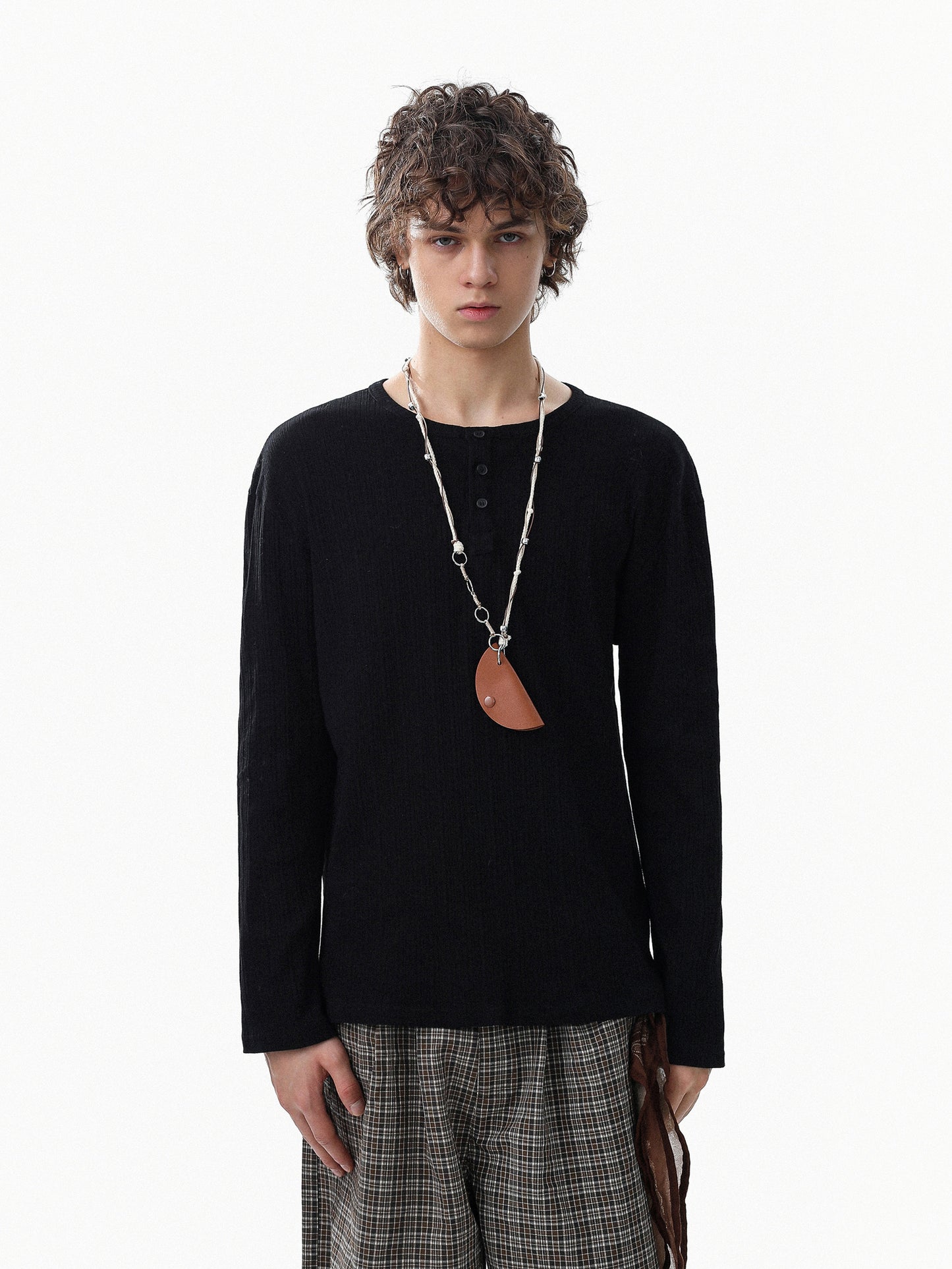 Rib Henlyneck Long Tee (3color)