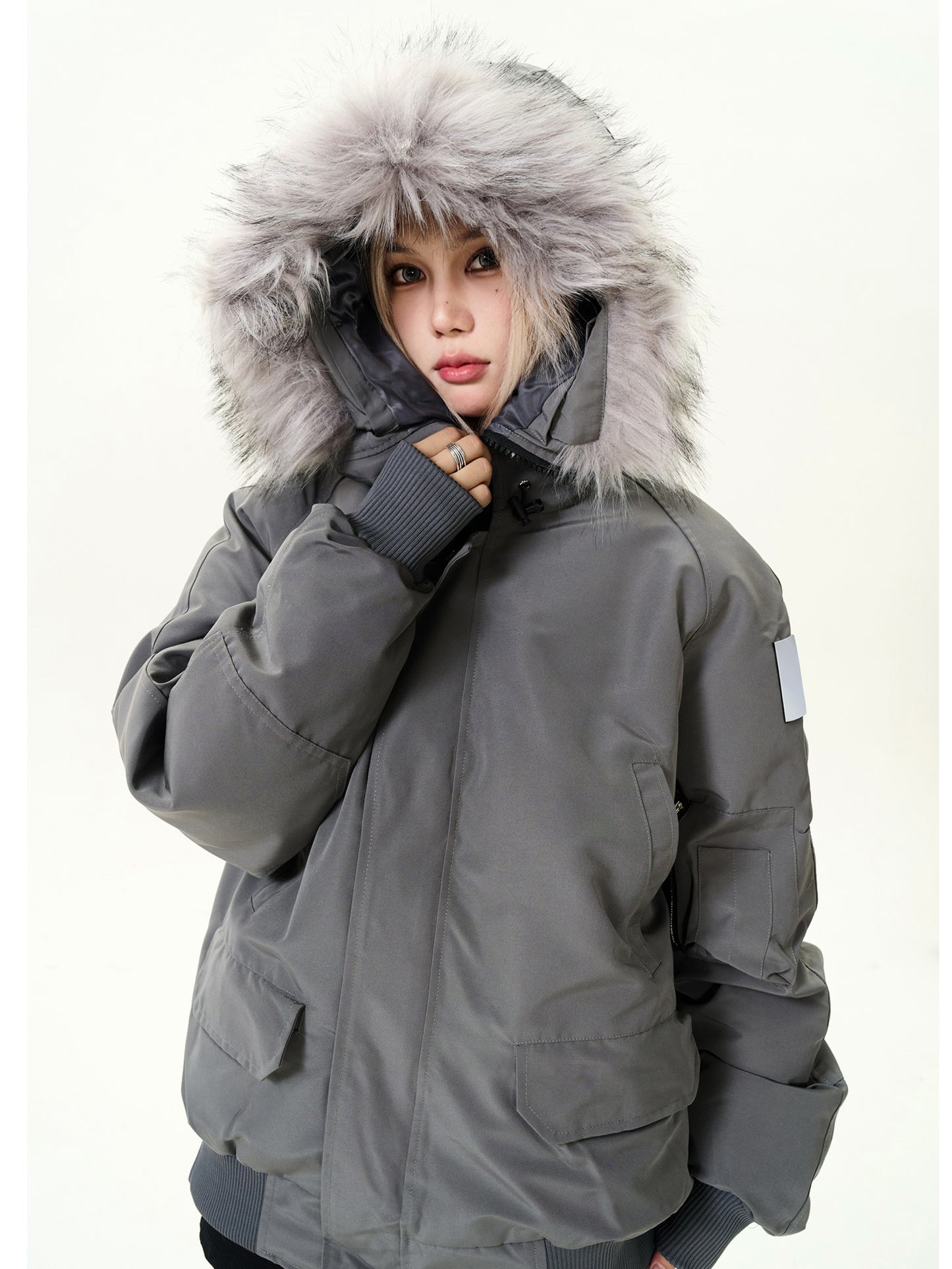 Adjustable Fur Mountain Down Jacket