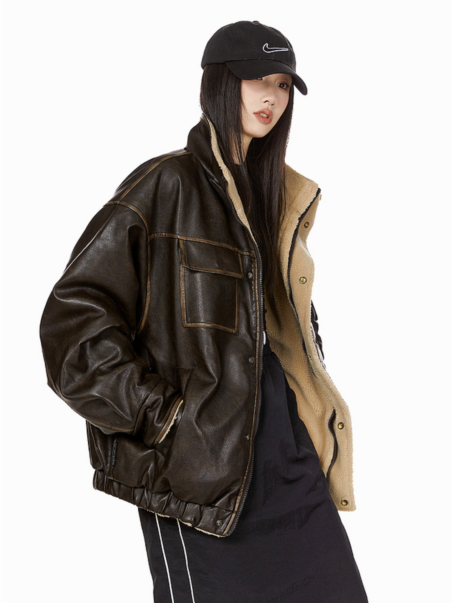 Boa Lining Leather Jacket (3color)