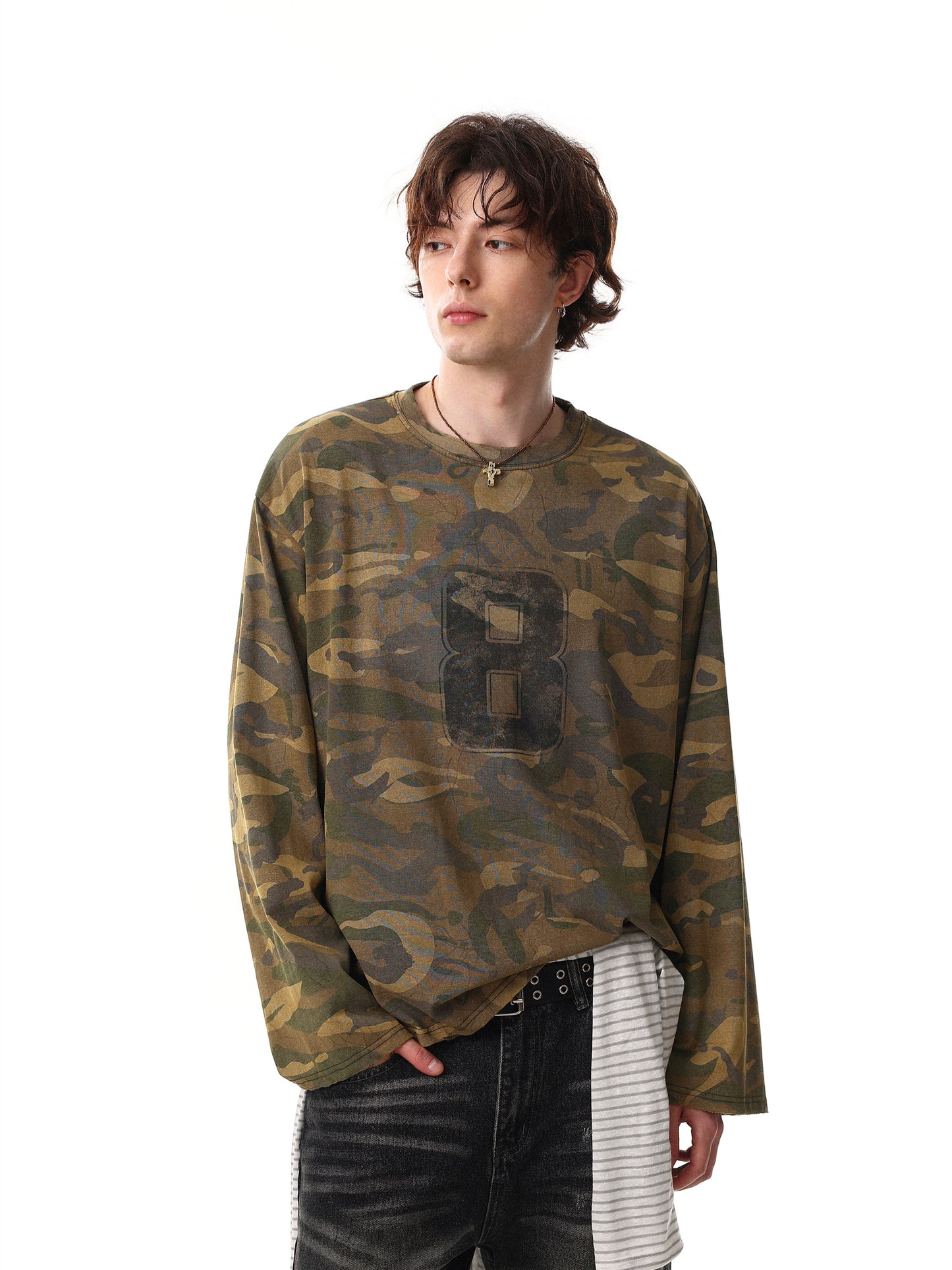 Camo Number 8 Long Sleeve Tee