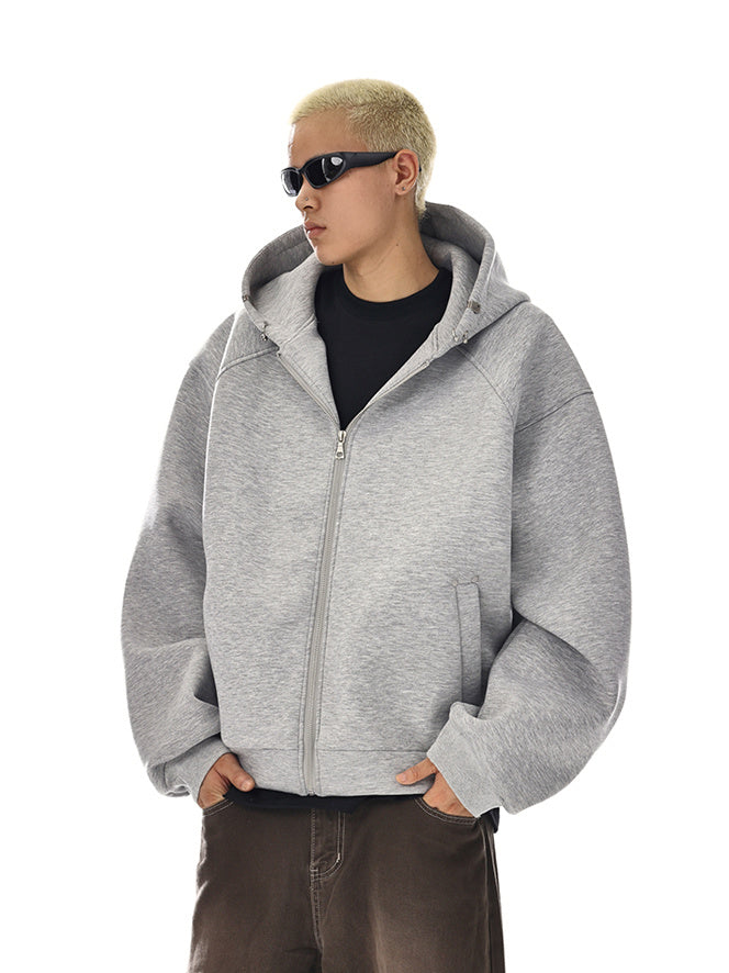 Pierced Boxy Zip Hoodie (2color)