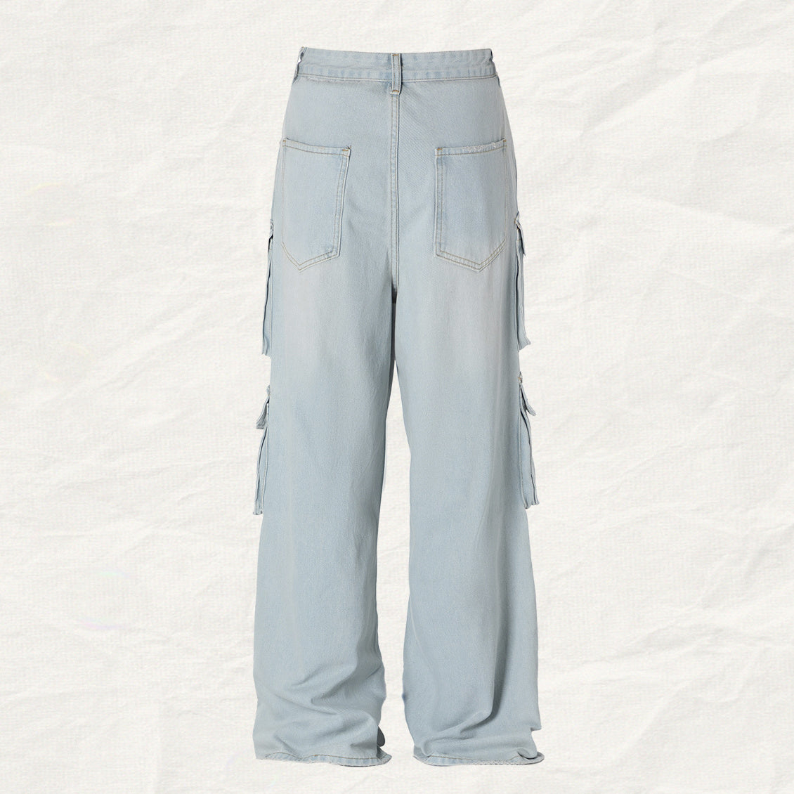 Baggy Denim Cargo Pants (2color)