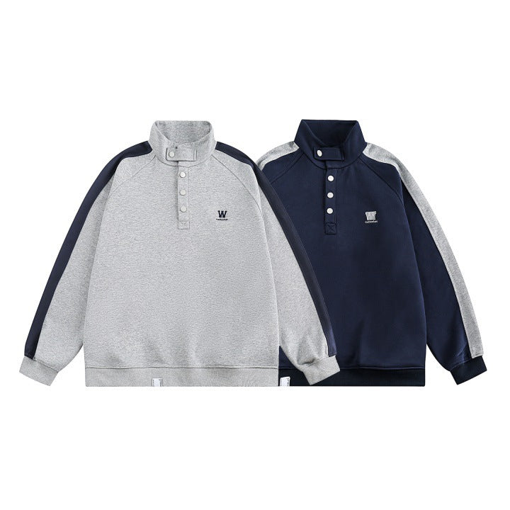 HALF BUTTON SWEAT (2COLOR）