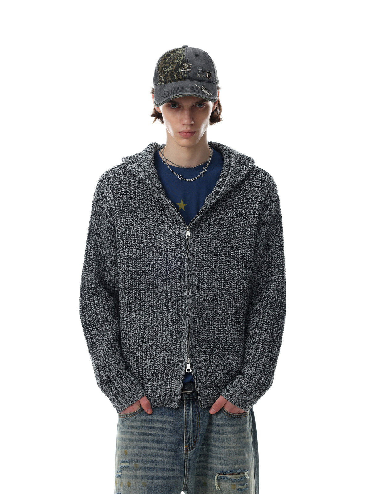 Waffle Texture Oversized Knit Jacket (2colors)