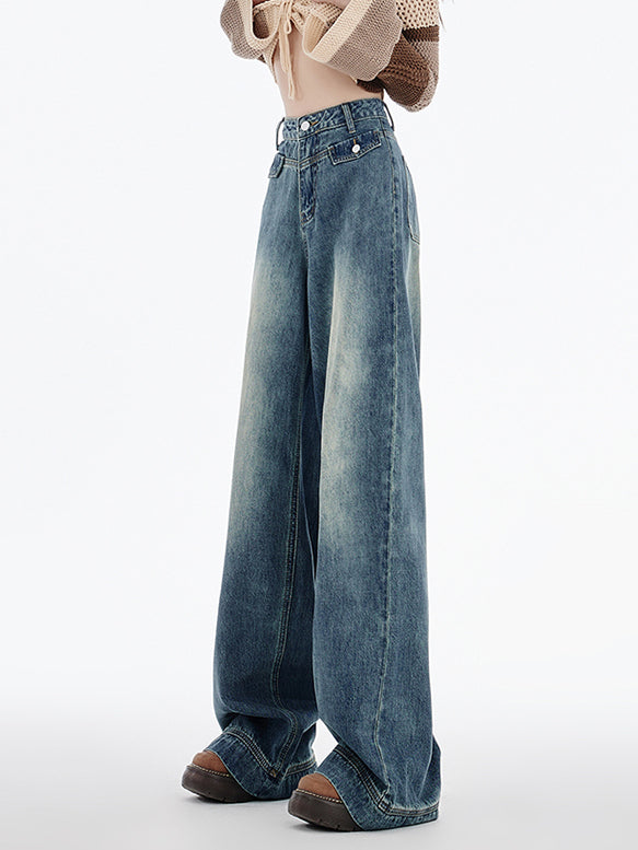 Flap Vintage Loose Denim