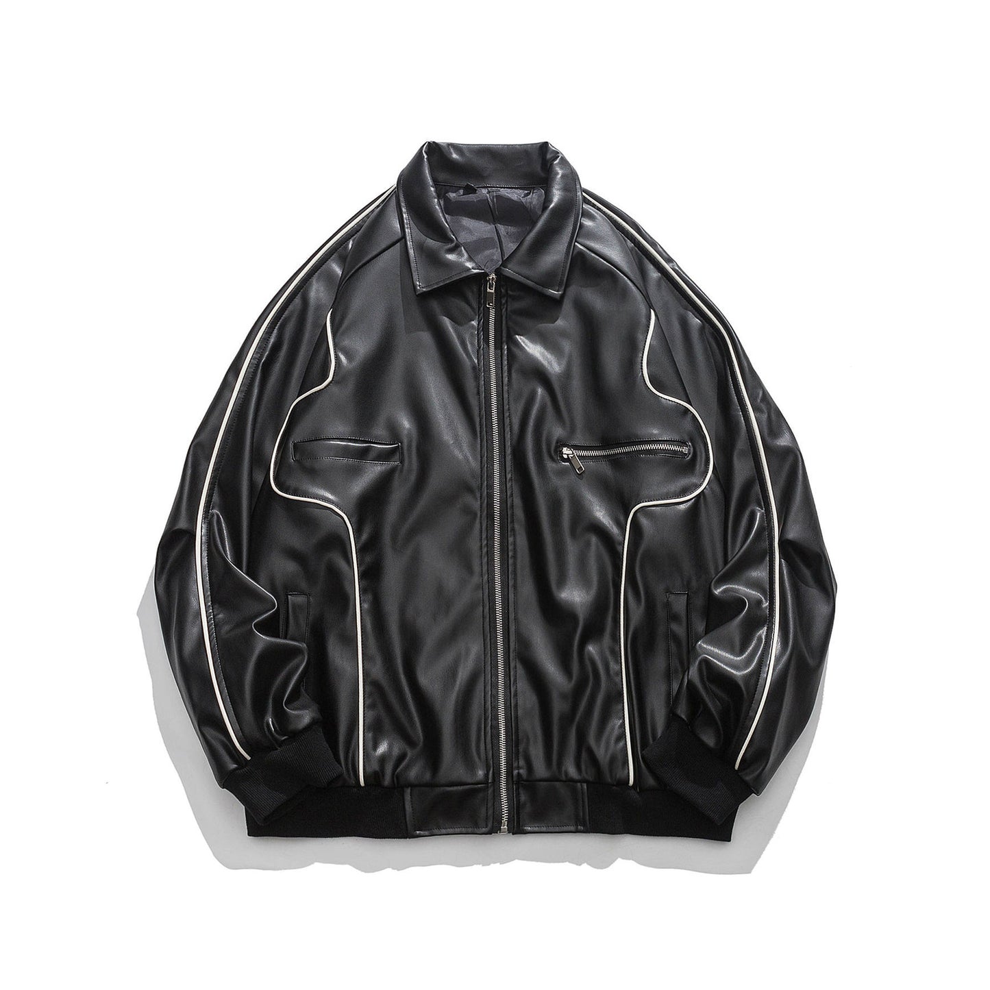 OVERSIZE ZIP LEATHER BLOUSON (3COLOR)