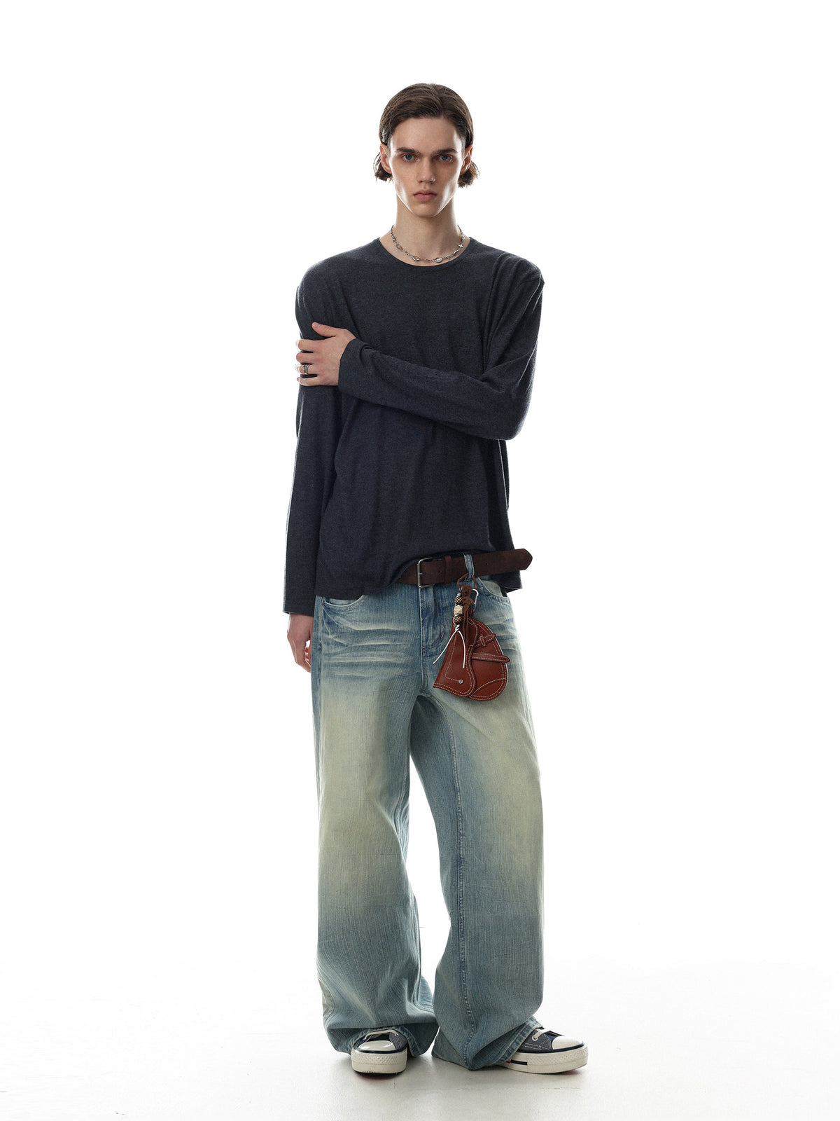 Classic Mock-Rib Oversized Long-Tee(3colors)