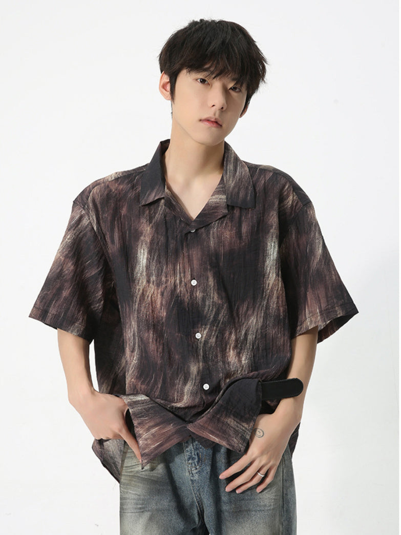 Tie Dye Open coller Shirt (2color)