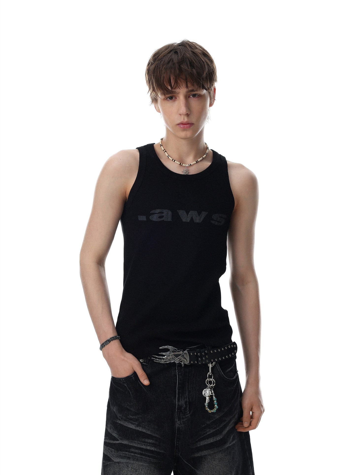 Urban Lettering Sleeveless Top (2color)