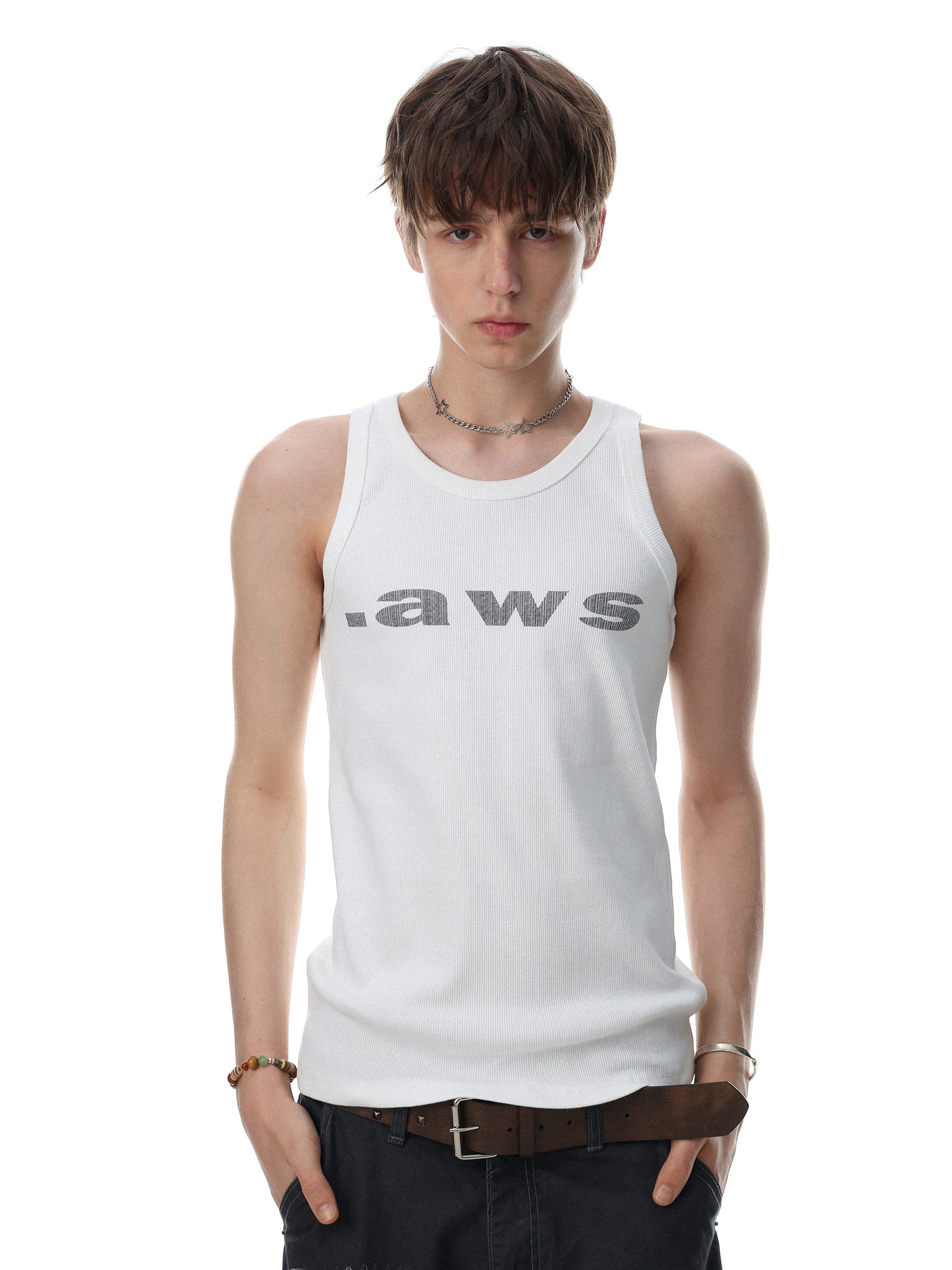 Urban Lettering Sleeveless Top (2color)
