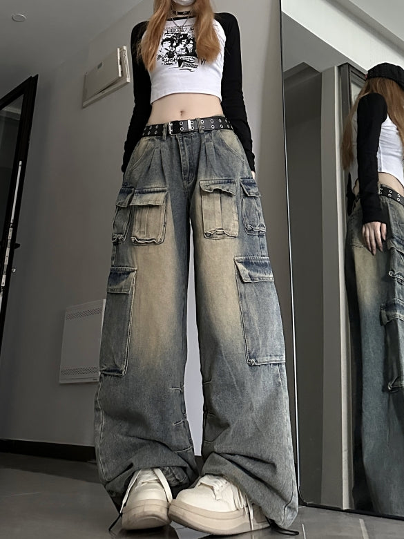 RETRO VINTAGE DENIM CARGOPANTS