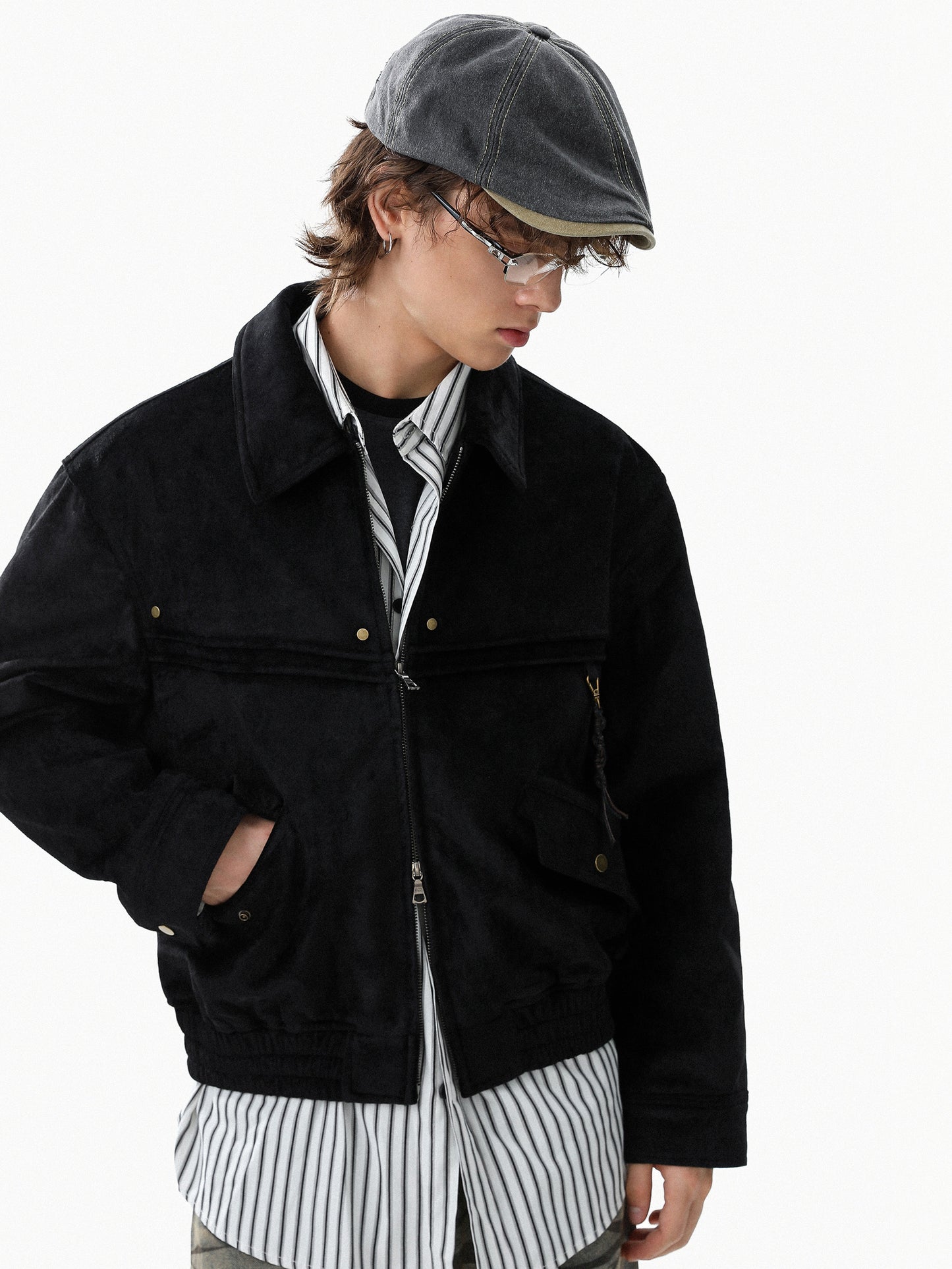 Suede Zipup Military Blouson (2color)